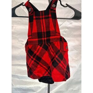 BR Baby Red/Black Plaid Romper 18-24 mos (P 24)